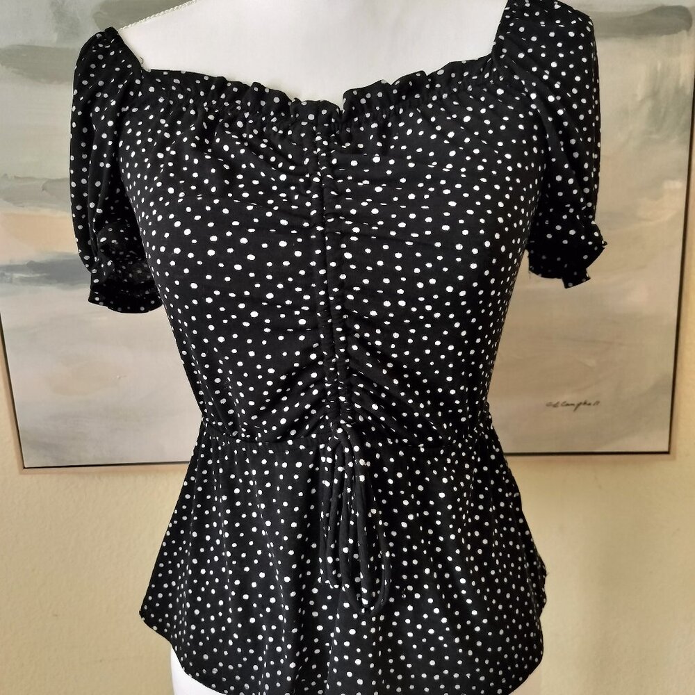 Polka Dot Short Sleeve Top